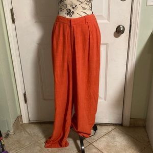 Free People Baggy Wide Leg Coral Trousers Pants